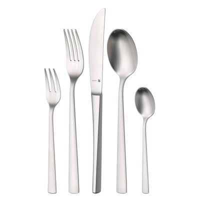 Besteck-Set WMF "Corvo", grau (edelstahl), 30 tlg., Cromargan Edelstahl Rostfrei, Essbesteck-Sets, mattiert, kratzbestän