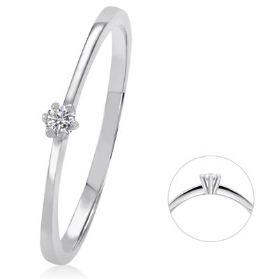 Diamantring ONE ELEMENT "0,03 ct Diamant Brillant Ring aus 585 Weißgold" Gr. 52, silber, Fingerringe, Damen, 52,mit Diamant, Weißgold 585-Diamanten, Weißgold 585, Diamanten, Damen Gold Schmuck Image