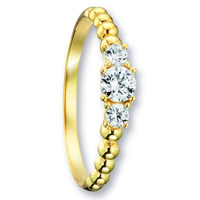 Goldring ONE ELEMENT "Zirkonia Ring aus 333 Gelbgold" Gr. 60, gold, Fingerringe, Damen, 60,mit Zirkonia, Gelbgold 333, D