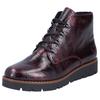 Plateaustiefelette RIEKER, Damen, Gr. 41, rot (bordeaux), Lacklederimitat, glänzend, sportlich, Schuhe, Schnürstiefelette, Keilboots mit Anziehschlaufe in glänzendem Look