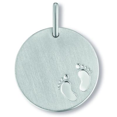 Ketten-Anhänger ONE ELEMENT "Gravurplatte Baby Anhänger aus 925 Silber Ø 18,0 mm", silber, Schmuckanhänger, Mädchen, Sil