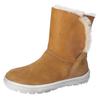 Winterboots RICOSTA "Nanuk WMS: normal", Kinder, Gr. 33, braun, Leder, casual, Schuhe, Schlupfboot, Snowboots mit Warmfutter
