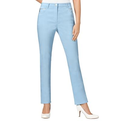 Stretch-Hose STEHMANN, Damen, Gr. 195, Extrakurzgrößen, blau (bleu), 72% Viskose, 25% Polyamid, 3% Elasthan, unifarben, lang, Hosen, Topseller Image