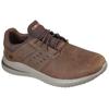 Slip-On Sneaker SKECHERS "DELSON 3.0", Herren, Gr. 43, braun, Leder, casual, Schuhe, Sneaker, Freizeitschuh, Slipper mit Goga Mat-Fußgewölbestützung
