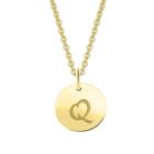 Ketten-Anhänger ONE ELEMENT "Buchstabe Q Buchstaben Anhänger aus 333 Gelbgold Ø 11,0 mm", gold, Schmuckanhänger, Damen, Q, Gelbgold 333-Gold, Gelbgold 333, Gold, Damen Gold Schmuck Buchstabe Q