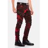 Straight-Jeans CIPO & BAXX "Jeans", Herren, Gr. 36, Länge 32, rot (burgundy), 98% Baumwolle;2% Elasthan, bedruckt, Basic, figurumspielend lang, Jeans, mit Biker- und Punk-Elementen, CD558
