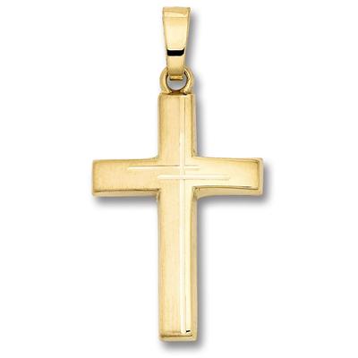 Ketten-Anhänger ONE ELEMENT "Kreuz Anhänger aus 333 Gelbgold", gold, Schmuckanhänger, Damen, Gelbgold 333, Damen Gold Sc