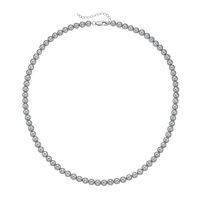 Perlenkette SMART JEWEL "mit Muschel-Perlen, Silber 925", grau, Halsketten, 52cm, Silber 925 (Sterlingsilber)