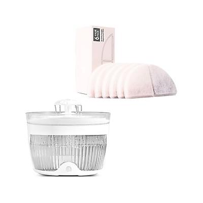 Petdiary Wireless Auto-Sensing Dog & Cat Water Fountain, Large + Spaceship Water Fountain Replacement Filters, 6 count