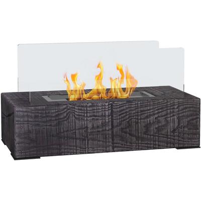 Tischkamin, Bio-Ethanol Kamin, 0,15 l Tischfeuer, tragbarer Indoor-Kamin mit Holzoptik, Edelstahl, Image