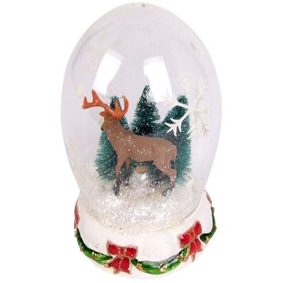 Weihnachts-Glasdeko Schneekugel Weihnachtsdeko Winterdeko Hirsch Tannenbaum - Buri