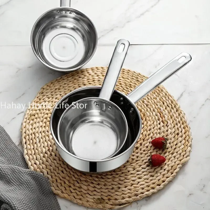 Nouveau Poêle antiadhésive en acier inoxydable, Pot à nouilles, accessoires de cuisine, Pot à lait, Pot en aluminium, vaisselle, outils de cuisine à domicile, ustensiles de cuisine
