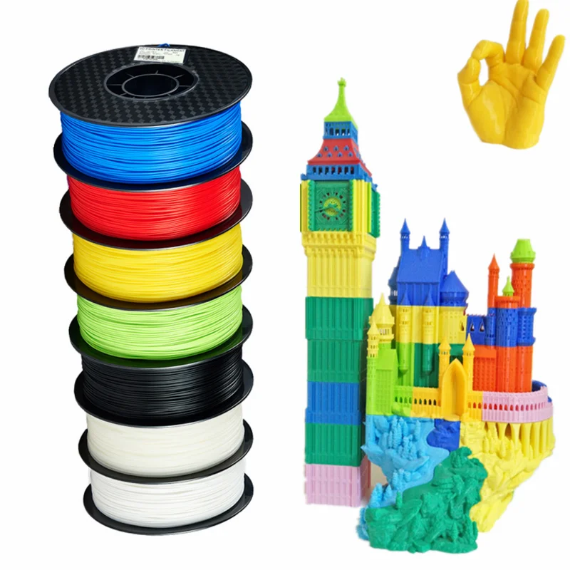 1kg 1,75mm 3d drucker filament pla sublimation schwarz weiß gelb orange blau rot mehrfarbig für 3d stift druck fdm materal Image