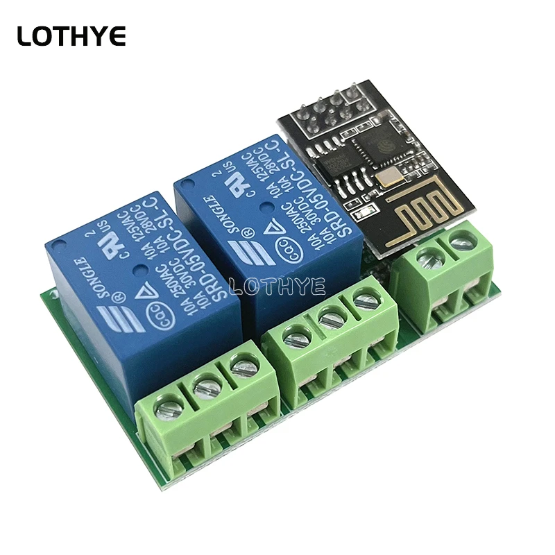 DC 5V ESP8266 ESP-01 / ESP-01S Dual Channel Wireless WIFI Relais Modul 2 Kanal ESP01 Low Level Control Für DIY Smart Home Image