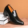 Männer Penny Loafers Mit Absatz 6CM Leder Schuhe Business Elegante Hochzeit Party Casual Kleid Schuhe Braun Schwarz Lift Schuhe für Männer