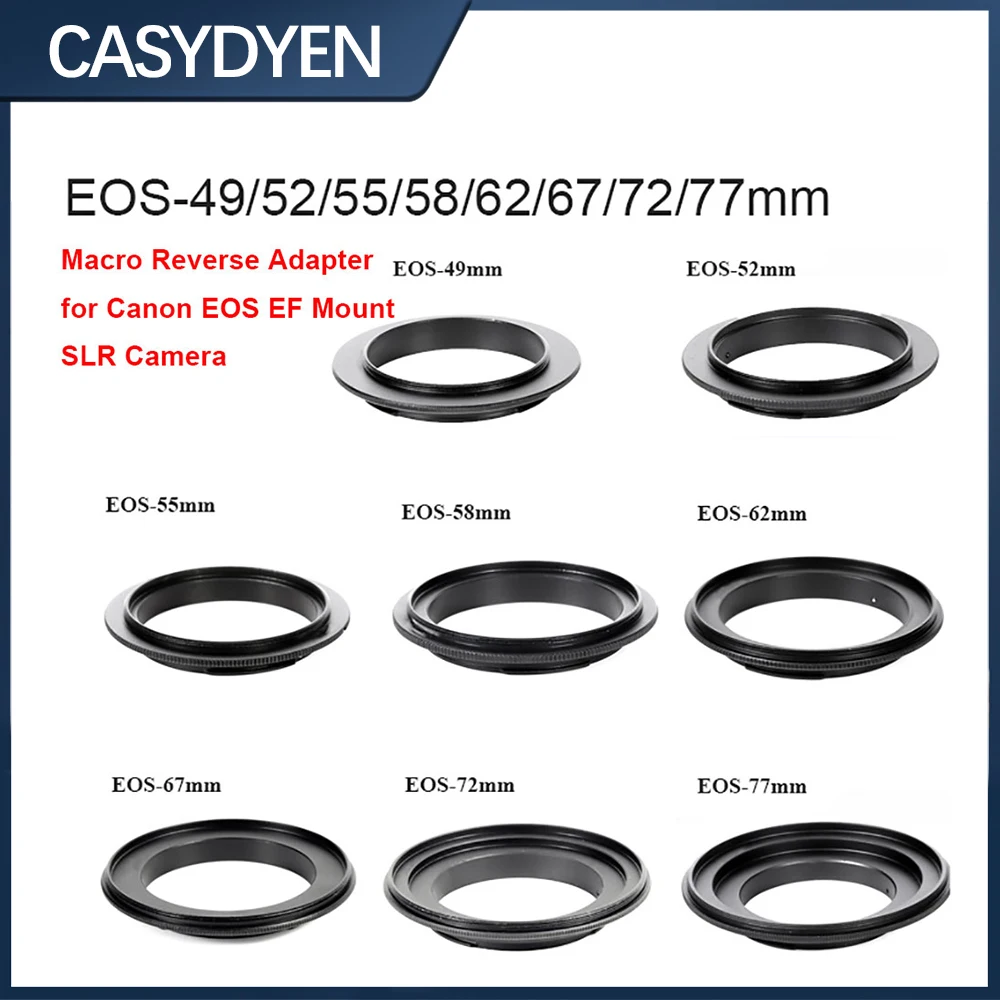 49 52 55 58 62 67 72 77mm Makro-Reverse-Objektiv-Adapterring für Canon EF-Mount-Kameras Image