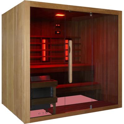 SANOTECHNIK Sauna "»KOTKA« mit Infrarotkabine" Saunen geeignet für 5 Personen, Espenholz Gr. Saunaofen, 6 kW, braun (holz)