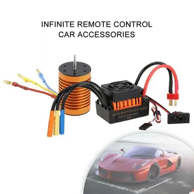 9T 4370KV Bürstenlosen Motor + 60A ESC Speed Controller Combo Kit für 1/10 RC B2AD Image