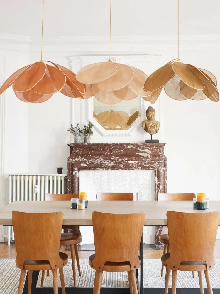 Nordic Bohemia bunte Leinen E27 Pendel leuchten Schlafzimmer LED Stoff Kronleuchter Beleuchtung Wohnkultur Treppen Hängelampe Leuchte