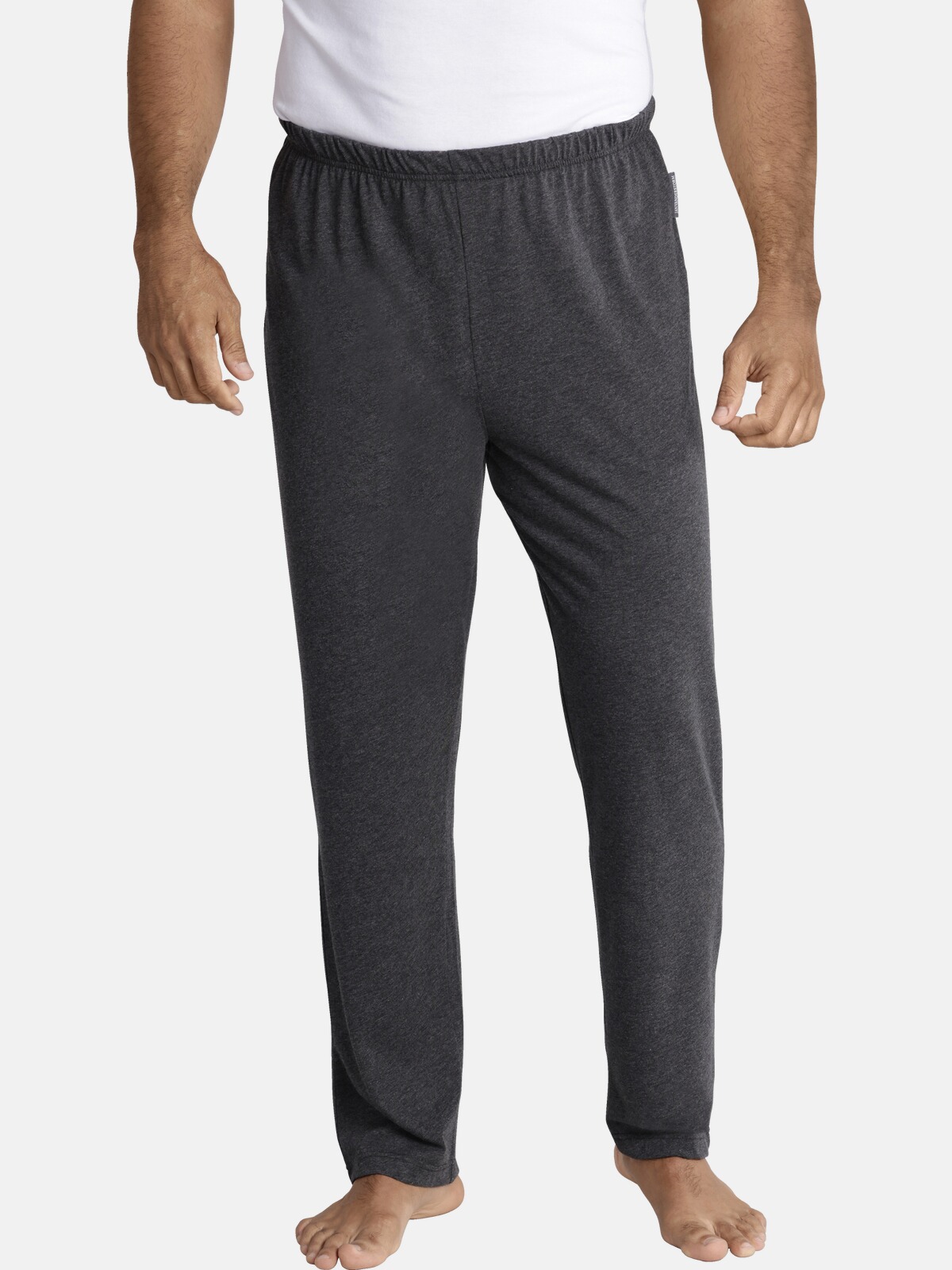 Pyjama JAN VANDERSTORM "Schlafhose ANSSI", Herren, Gr. XXL, grau (dunkelgrau melange), Obermaterial: 52% Baumwolle CO. 48% Polyester COOLMAX PES(Coolmax)., Homewear-Sets Pyjama
