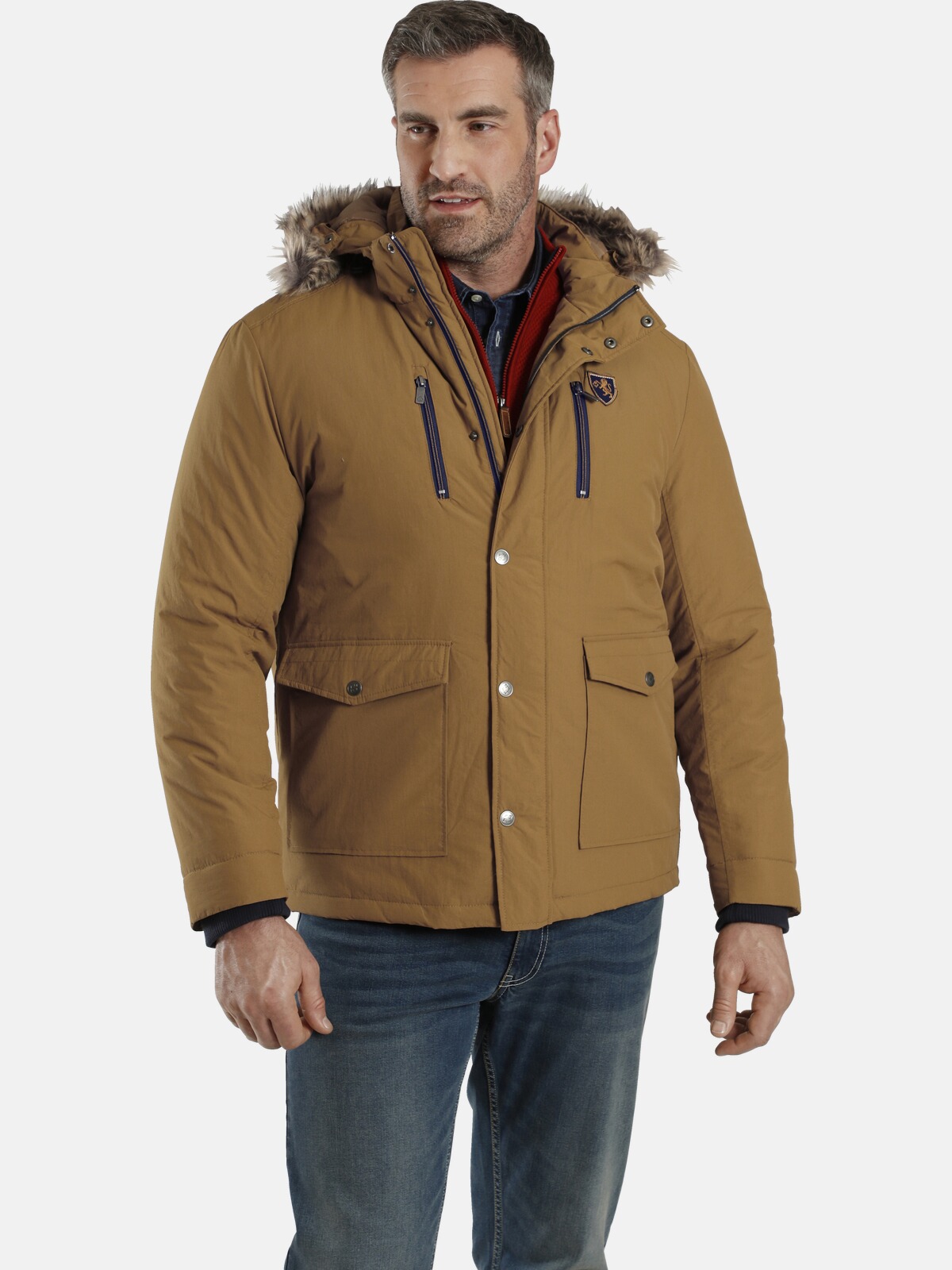 Outdoorjacke CHARLES COLBY "Jacke SIR CLARENCE", Herren, Gr. 54, gelb (ocker), Obermaterial: 100% Polyamid ECONYL PA ECONYL., Jacken Outdoorjacke