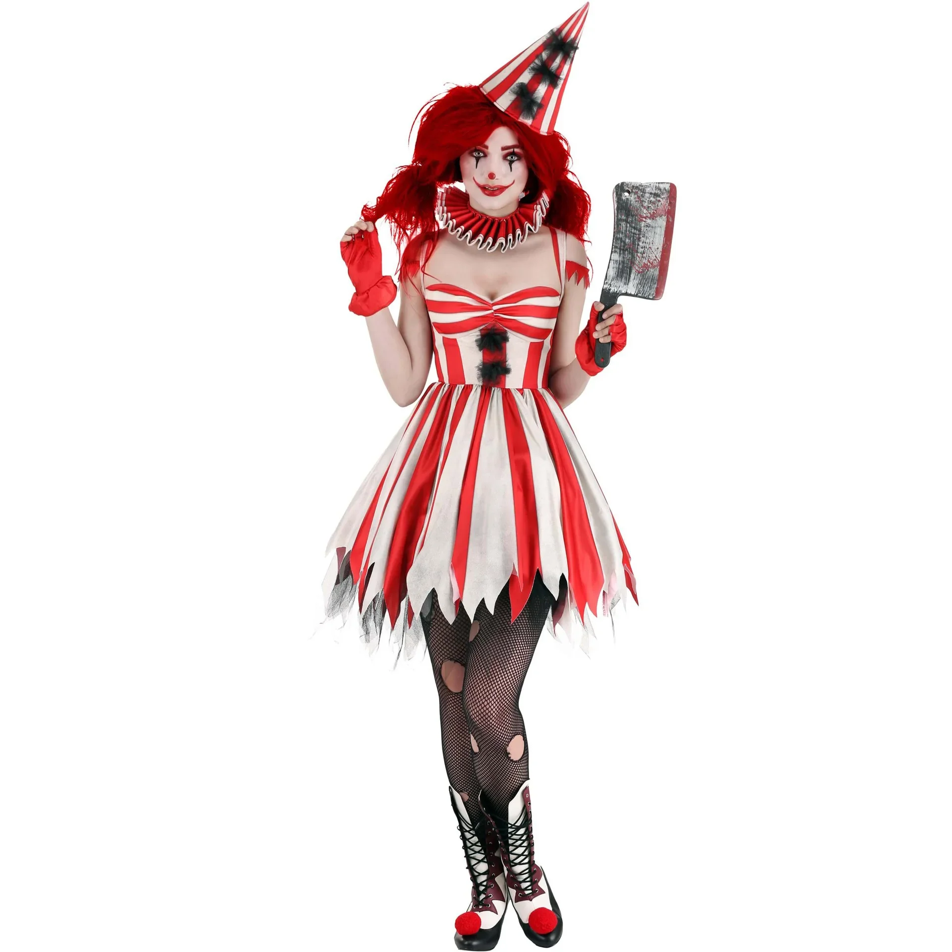 [Du bist mein Geheimnis] Clown-Kostüme, Kleid für Damen, Cosplay, Erwachsene, Karneval, Party, gruselige Outfits, Kleider, Halloween, Clown-Kleidung Image