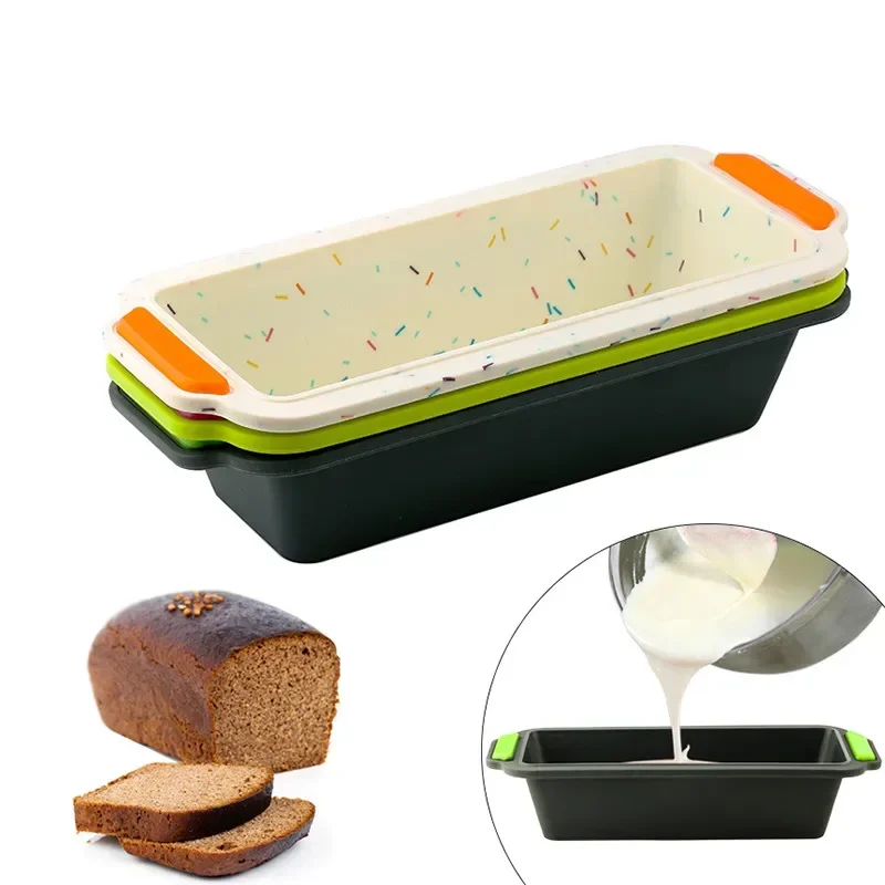 Rechteckige Silikon Brot Pan Form Toast Brot Form Kuchen Tablett Lange Quadratische Kuchen Form Backformen Antihaft-Backwerkzeuge Image