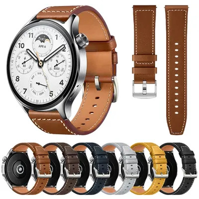 20mm 22mm Lederband Für Xiaomi Uhr Farbe 2 Band Für Xiaomi Mi Uhr S2 S1 Pro Ersatz band Weiche Image