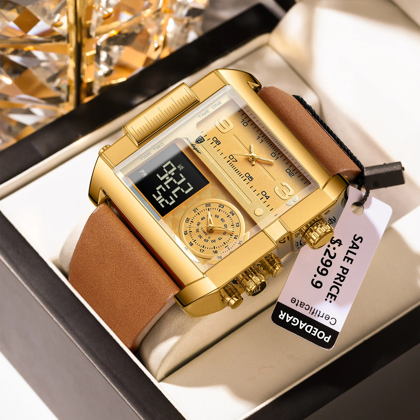 POEDAGAR Luxus Sport Mann Uhr Wasserdicht Leucht Datum Woche Männer Uhr Digitale Multifunktions Hohe Qualität Quarz herren Uhren Image