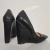 Zhima Frauen Pumps Slip on Wedges Super High Heels spitze Zehen Höhe erhöhen Party Prom Damenschuhe Frau Größe 38 41 43 47