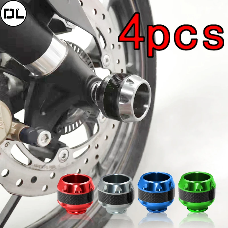 4 stücke Universal Motorrad Rahmen Slider Aluminium Legierung Gabel Tasse Fallen Zerquetschen Schutz Carbon Faser für Motorrad Roller Image