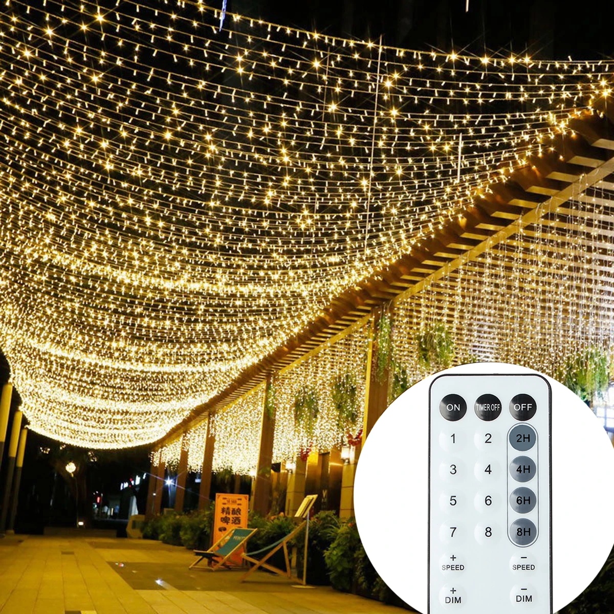 10/20/30/50/100m LED-Lichterketten Urlaub Lichterketten Girlande Weihnachts beleuchtung für Neujahr Party Terrasse Straßen dekoration Image
