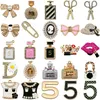 1PCS Metall Kosmetik Schuh Charms Parfüm Bogen Schere Luxus Schuh Zubehör Mode Frauen Männer Kinder Schuh Schnalle Dekoration