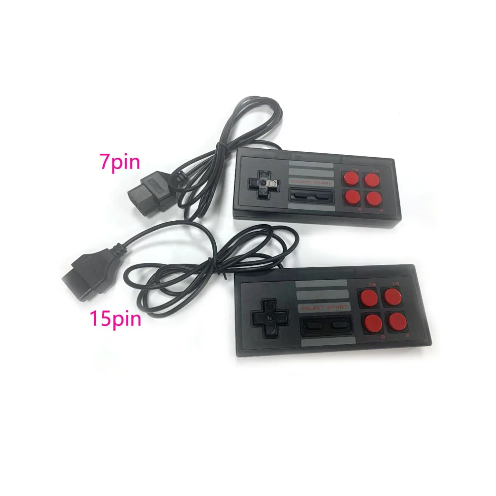 Spielkonsole Gamepad 8bit Stil 15Pin 7PIN Stecker Kabel Controller Für NES für FC wird Game Controller transparent schwarz Image