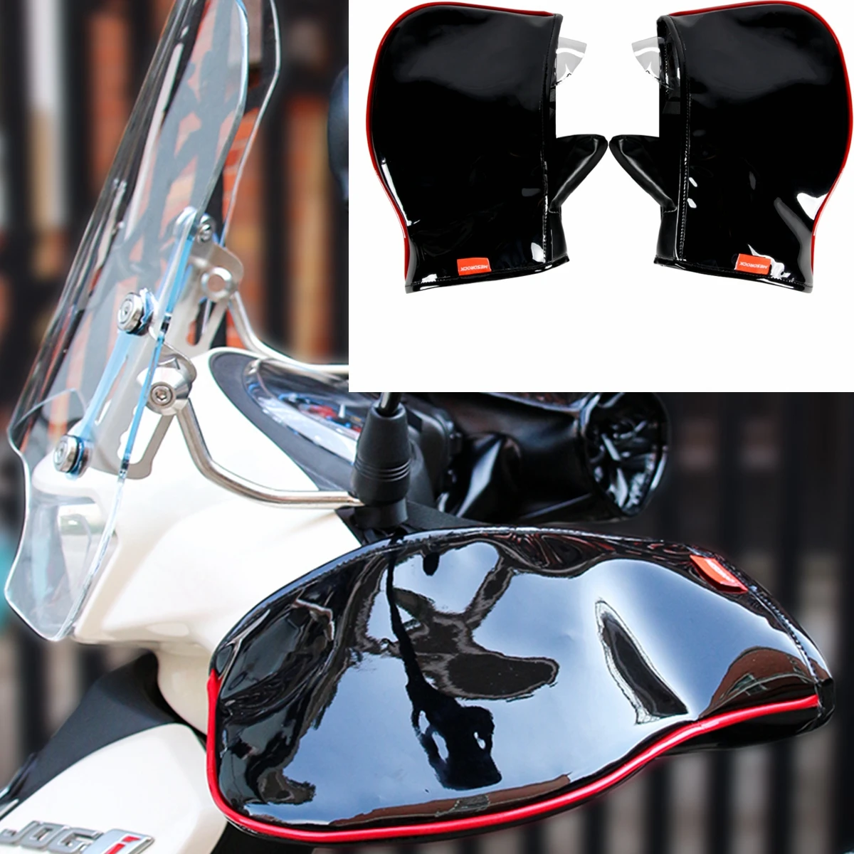 1 Paar Winter Motorrad Lenker Muffs Schutz Motorrad Roller dicken warmen Griff Lenker Muff Regenschutz wärmer Handschuhe Image
