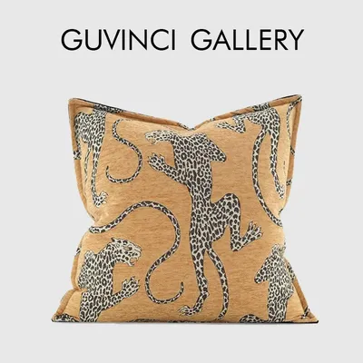 Guvinci italienische moderne mittelalter liche wilde Luxus Kissen bezug Royal Zoo Panther Leopard Image