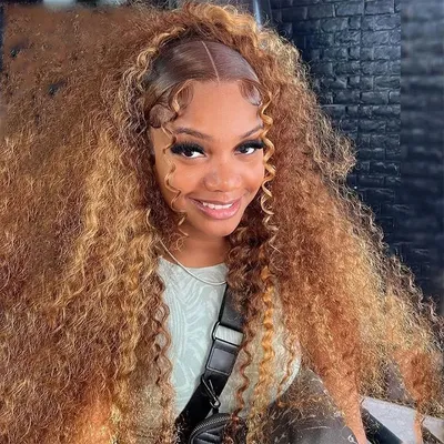 30 40 Inch Curly Highlight Wig Human Hair Honey Blonde 13x6 Lace Front Deep Wave 13x6 Hd Lace Frontal Wig Brazilian For Women