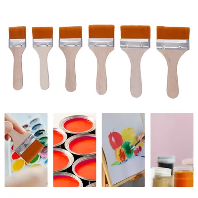 6 Pack Paint Brushes Variety Angle Paint Brushes Nylon Brushes Portable Recyclable Use Paint Brushes