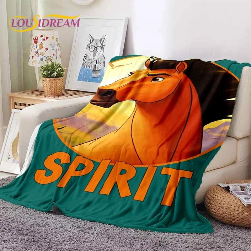 Geist Reiten kostenlos Cartoon Pferde weiche Flanell Decke für Betten Schlafzimmer Sofa Picknick, Decke für Abdeckung Outdoor-Freizeit geschenk Image