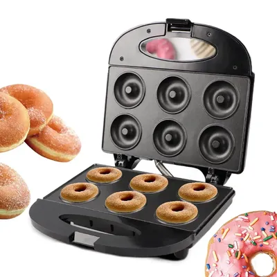 Mini Donut Maker, Electric Non-Sti Surface Makes 6 Doughnuts, for Kid Friendly Dessert or Snack