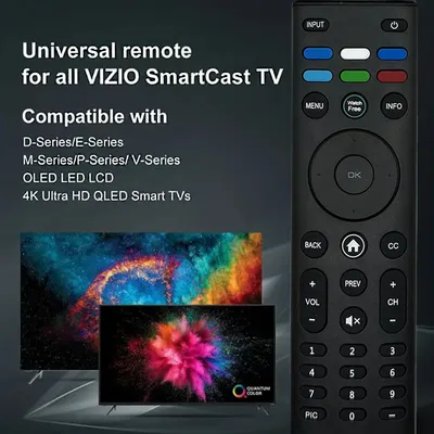 Universal Remote Control (XRT140),Compatible with VIZIO All LED LCD HD 4K UHD HDR Smart TVs,Perfect