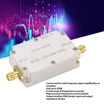 10M-6Ghz low-noise amplifier with high flatness gain 20DB RF signal LNA RF signal driver receiver