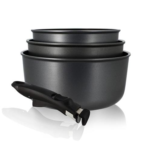 Batterie de cuisine 4 pièces en aluminium - tous feux