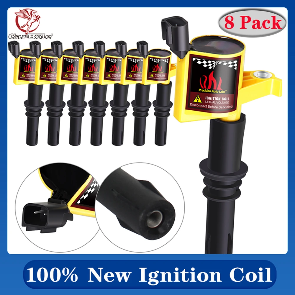 Bobine di accensione 8 Paks per FORD F-150 4.6L 5.4L V8 TRITON 2004 2005 2006 2007 2008 bobina di accensione giallo DG511 ad alte prestazioni