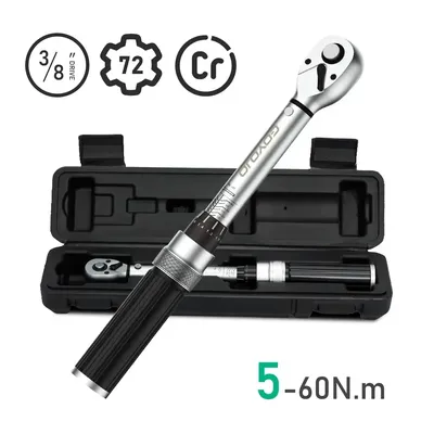 5-60N.m Torque Wrench 3/8 ” Inch Square Drive Torques Key High Precision Torque Wrench Professional Bicycle Automotive Tool