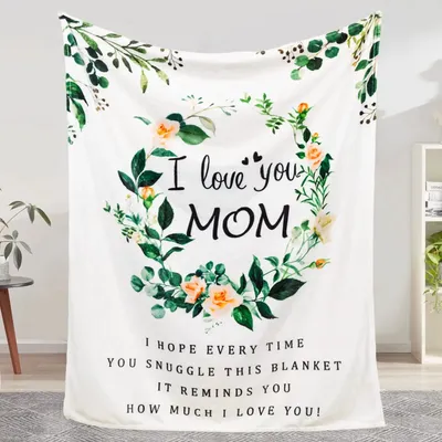 Soft Floral Blanket for Mother and Daughter, Gifts for Mom, Mother's Day, I Love You Mom, Gifts for