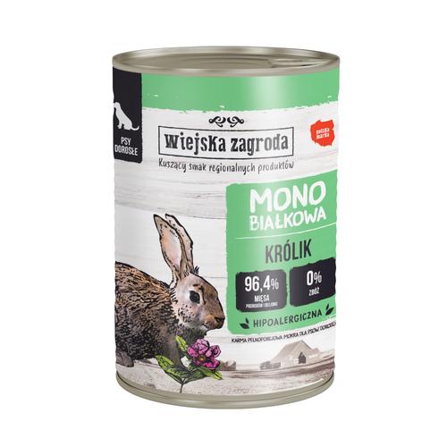 12x400g Wiejska Zagroda Dog Kaninchen Hundefutter nass