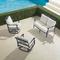 Carlisle 3-pc. Loveseat Swivel Set in Onyx Aluminum - Sunbrella Rain, Rain Natural - Frontgate