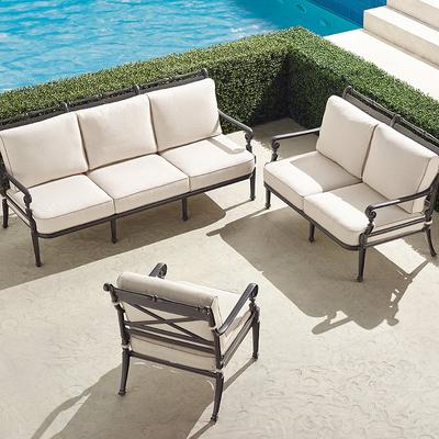 Carlisle 3-pc. Sofa Set in Slate Aluminum - Standard, Olivier Sand - Frontgate
