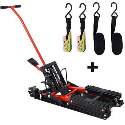 Hydraulic Motorcycle Lift Jack Portable Motorcycle Lift Table with 4 Wheels - 30.80"L * 14.20"W * 28.50"H